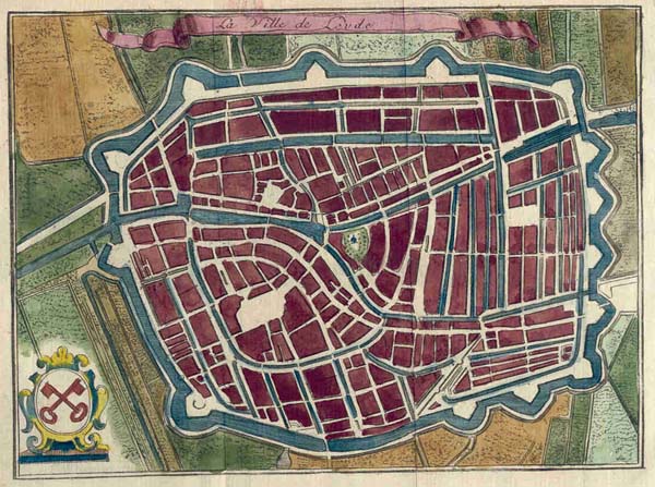 plan Ville de Leyde by Harrewijn