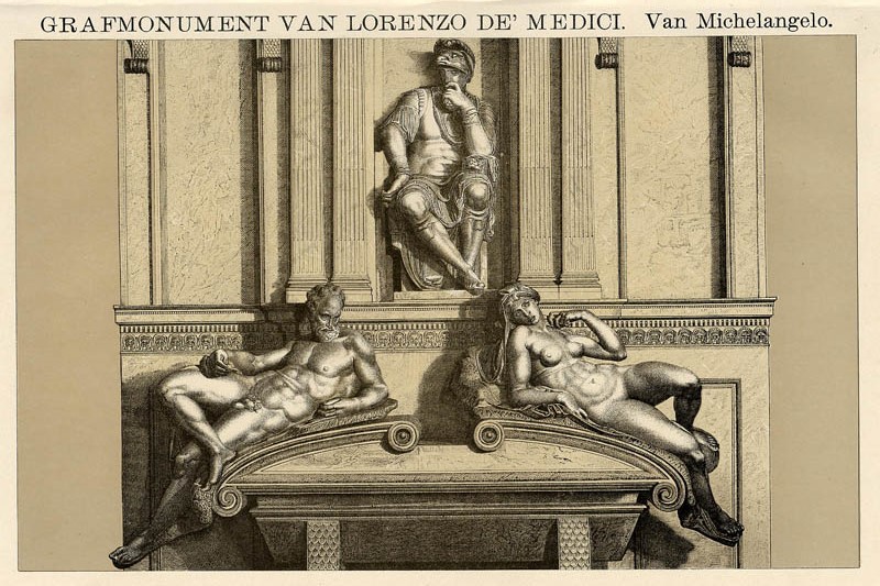 Grafmonument van Lorenzo de Medici van Michelangelo by Winkler Prins
