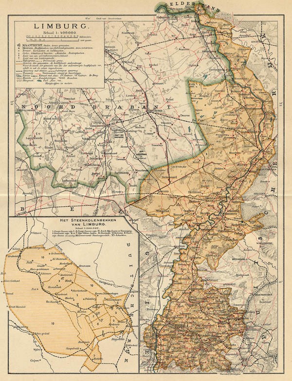 map Limburg by Winkler Prins