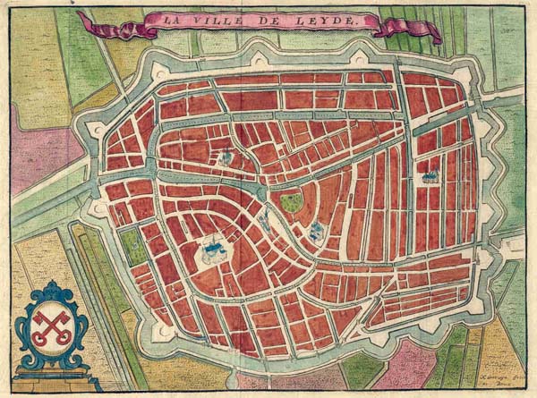 plan La ville de Leyde by Harrewijn