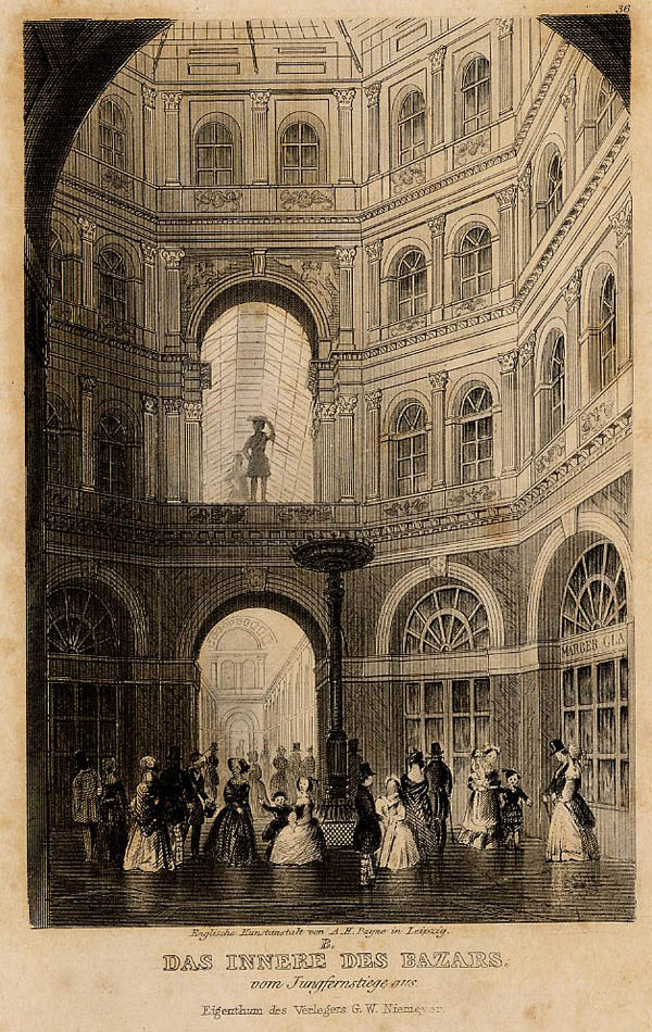 view Das Innere des Bazars vom Jungfernstiege aus by A.H. Payne