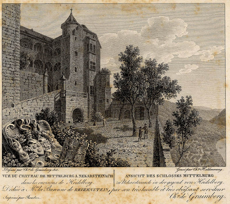 Ansicht des Schlosses Mittelburg by Ch. Haldenwang, naar Karl von Graimberg