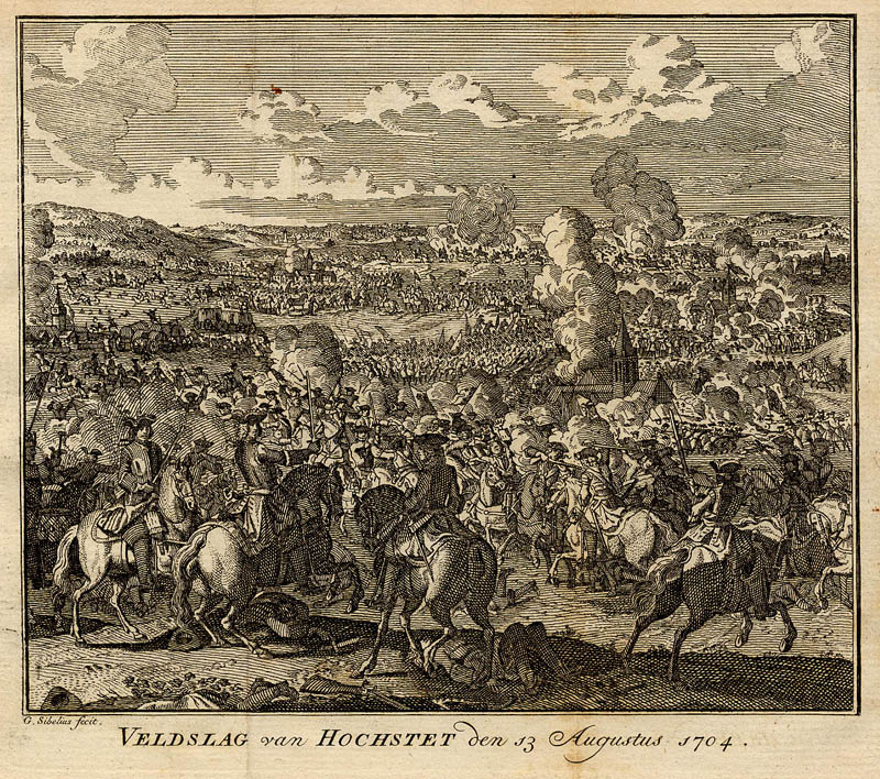 Veldslag van Hochstet den 13 Augustus 1704 by Gerard Sibelius, naar Adolf van der Laan