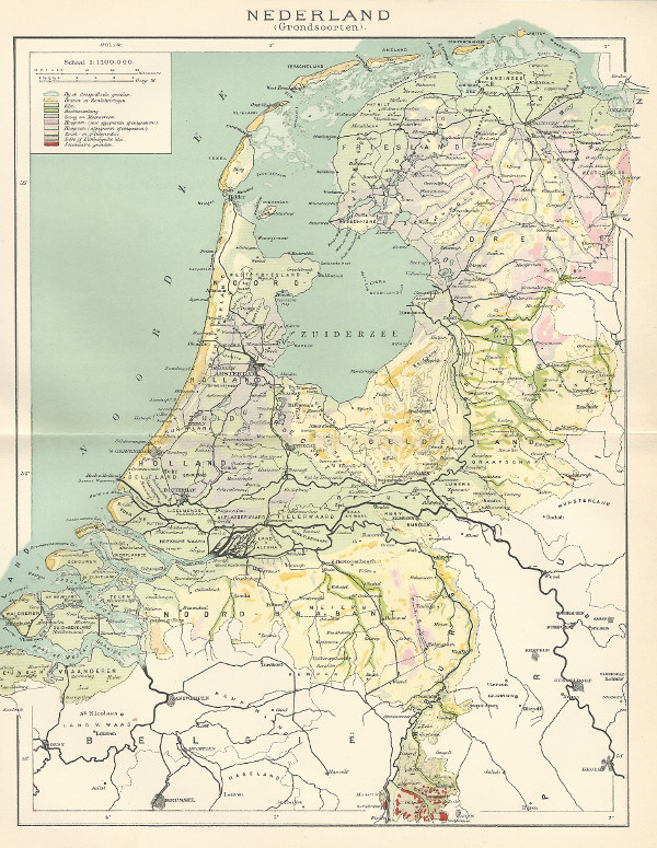map Nederland (Grondsoorten) by Winkler Prins