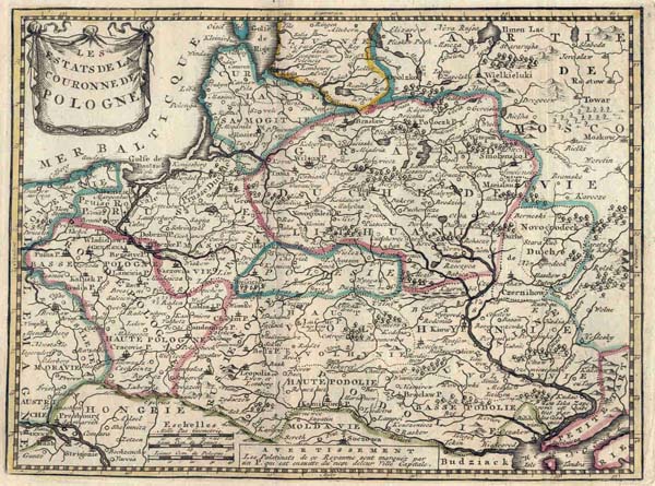 map Les Etats de la couronne de Pologne by Onbekend