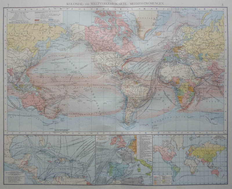 Kolonial und Weltverkehrskarte Meerestömungen by Richard Andree
