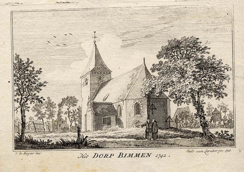 Het Dorp Bimmen 1742 by Paulus van Liender, naar Jan de Beijer