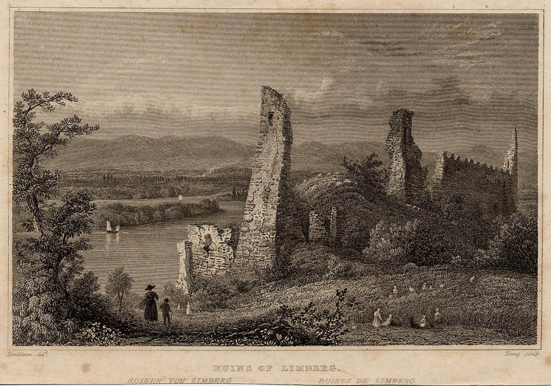 Ruins of Limberg by Young, naar W. Tombleson