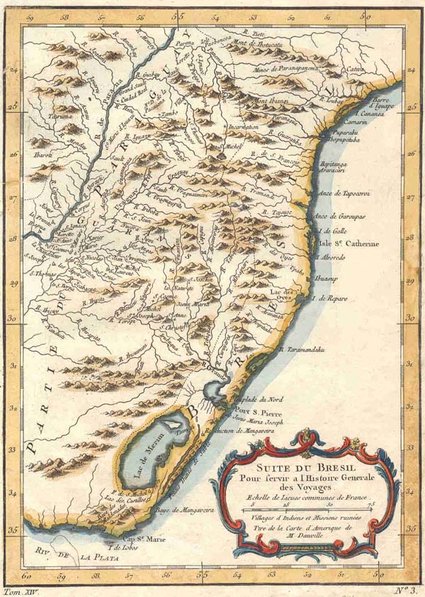 map Suite du Bresil  by Prévost, Antoine François