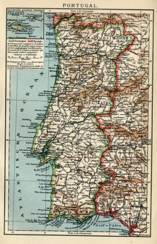 map Portugal by Winkler Prins
