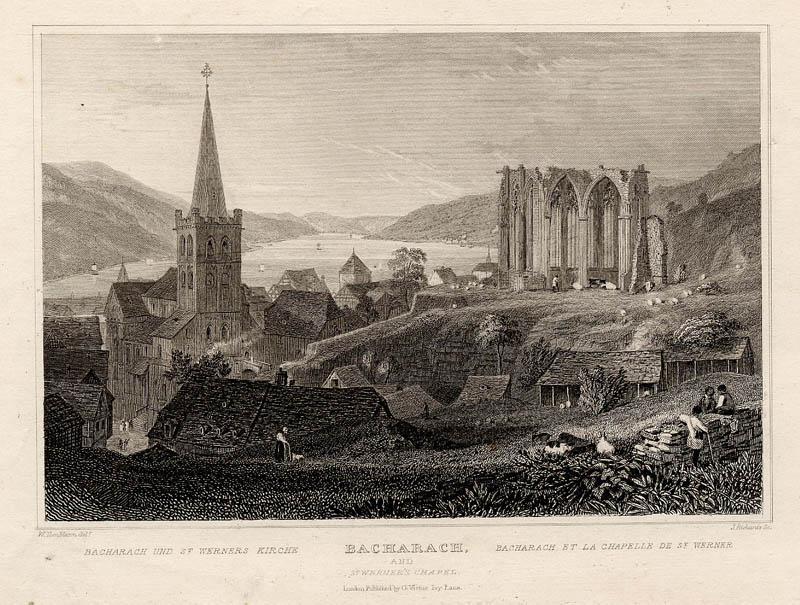 Bacharach and St Werners chapel by J. Richards naar W. Tombleson