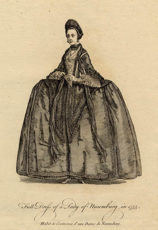 print Full Dress of a Lady of Nuremburg, in 1755. by John Miller