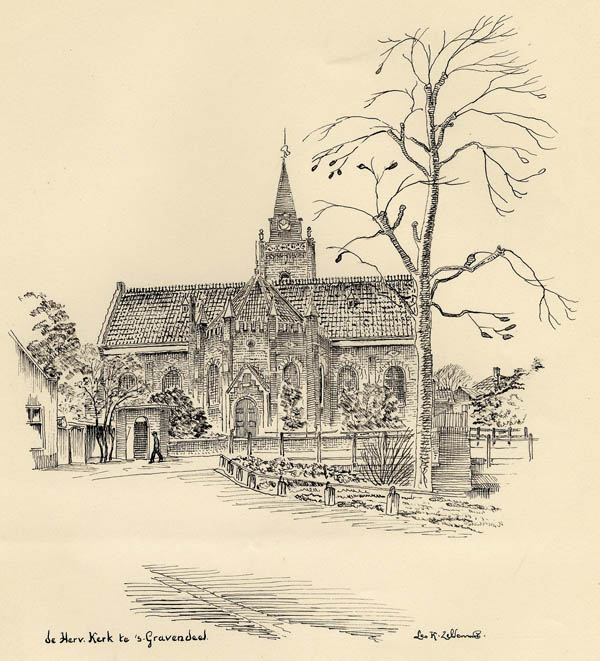 view De Herv. Kerk te ´s-Gravendeel by Leo K. Zeldenrust