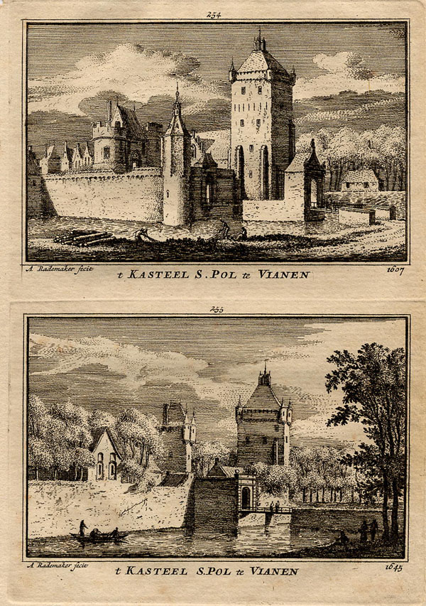 view t Kasteel S. Pol te Vianen, 1607, 1645 by Abraham Rademaker