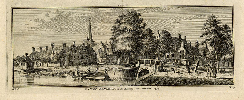 ´t Dorp Benskoop, in de Baronny van IJsselstein, 1744 by Hendrik Spilman, naar Jan de Beyer