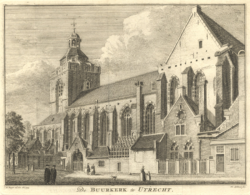 De Buurkerk te Utrecht by Hendrik Spilman, naar Jan de Beyer