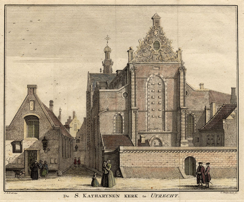 De S. Katharynen kerk te Utrecht by Caspar Jacobs Philips, naar Jan de Beijer
