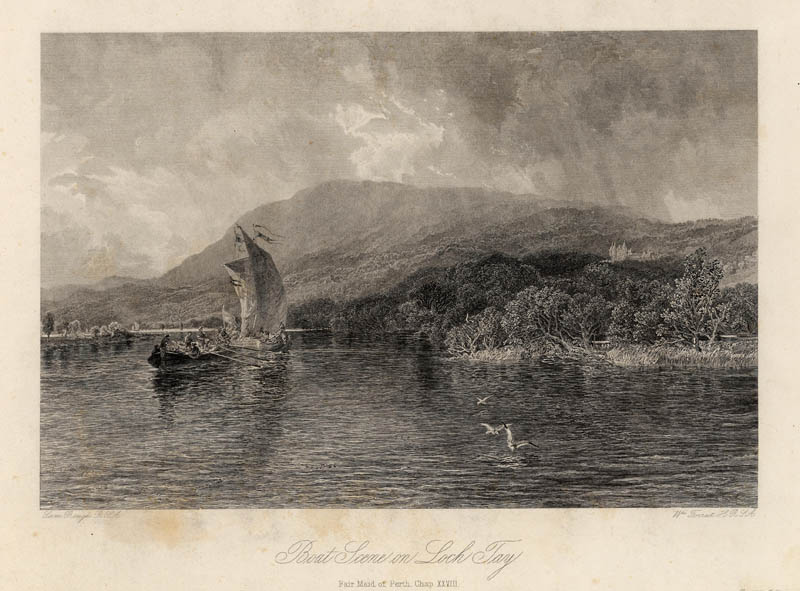 Boat scene on Loch Tay by William Forrest naar Samuel Bough