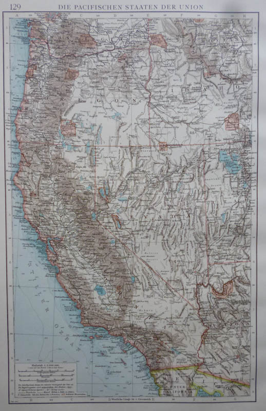 map Die Pacifische Staaten de Union by Richard Andree