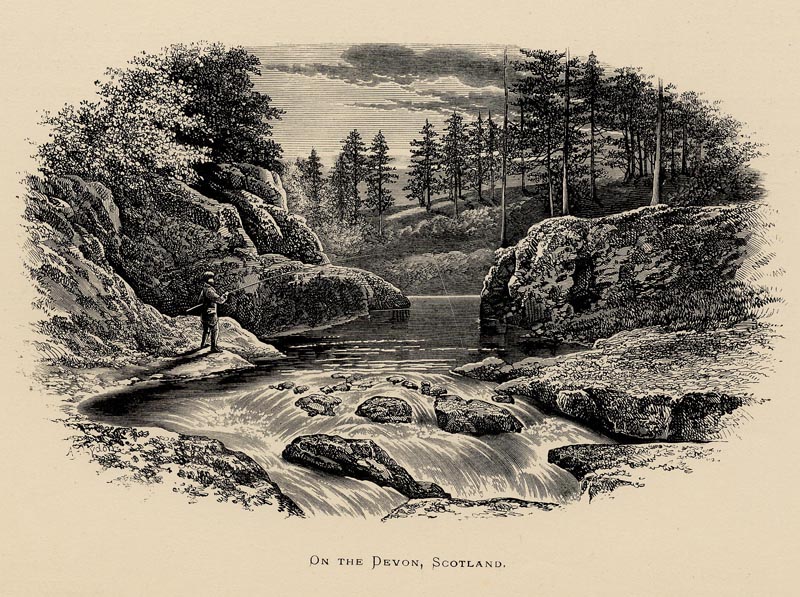 On the Devon, Scotland by Benjamin Fawcett, naar A.F. Lydon
