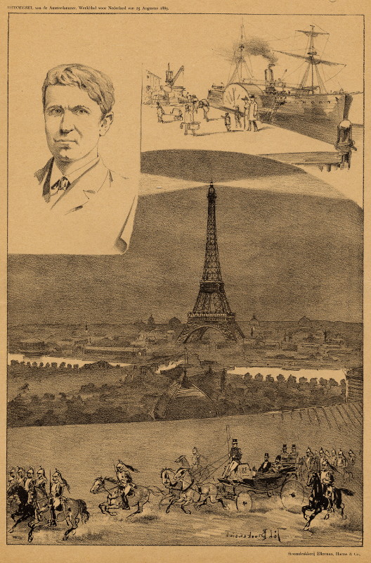 print Edison te Parijs by Johan Braakensiek