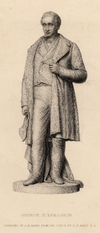 print George Stephenson by J. H. Baker, naar standbeeld van E.H. Baily
