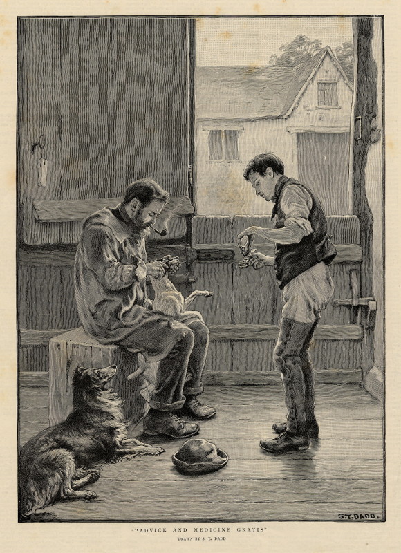 print "Advice and medicine gratis" by S.T. Dadd