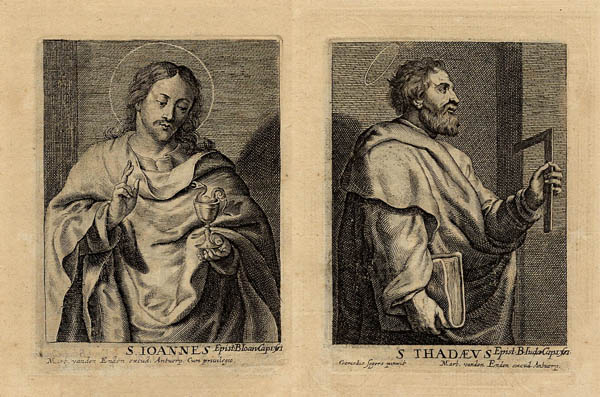 print S Ioannes, S Thadaeus by Martinus van den Enden, naar Gerard Seghers