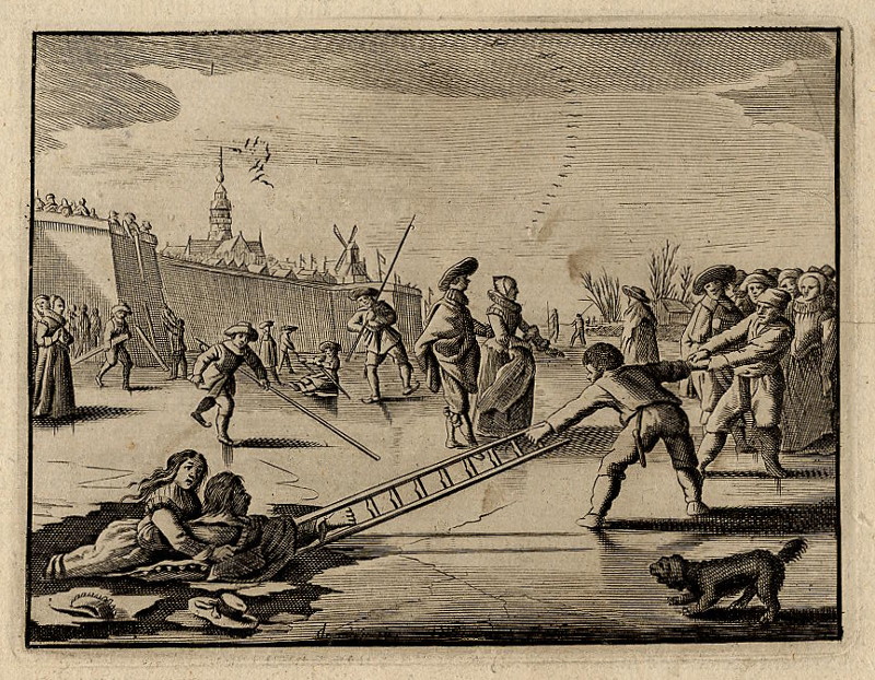 Elpenor redt Lyconis uit het ijs by Daniel van den Bremden naar Jacob Gerritsz. Cuyp