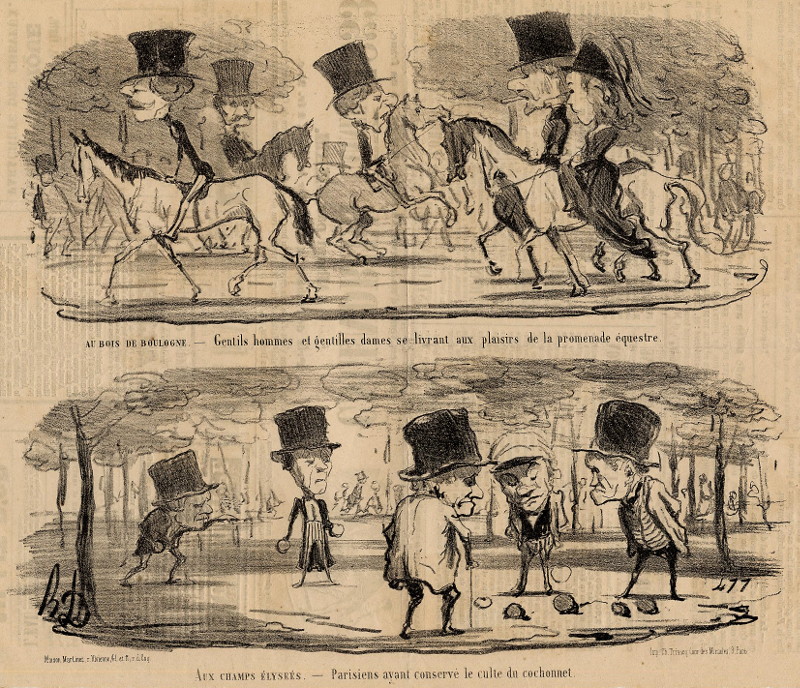 Au bois de boulogne - Aux Champs élyseés by Honoré Daumier