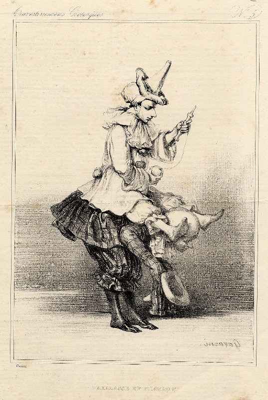 print Paillasse et Pierrot by Paul Gavarni