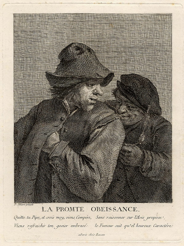 print La Promte Obeissance by Francois Basan naar David Teniers de Jonghe