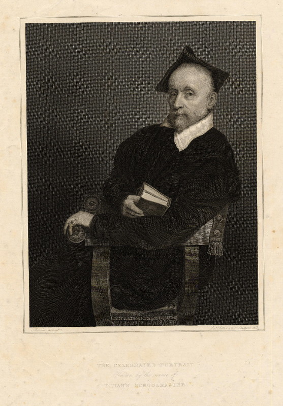 print Titian´s Schoolmaster, portret van Ercole Tassi by James Fittler, naar Giovanni Battista Moroni