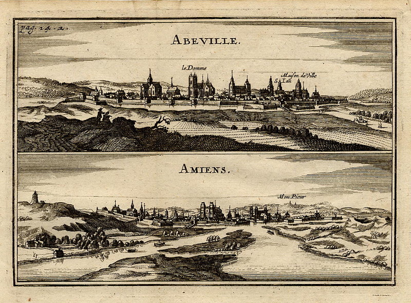 Abeville, Amiens by Mathias Merian