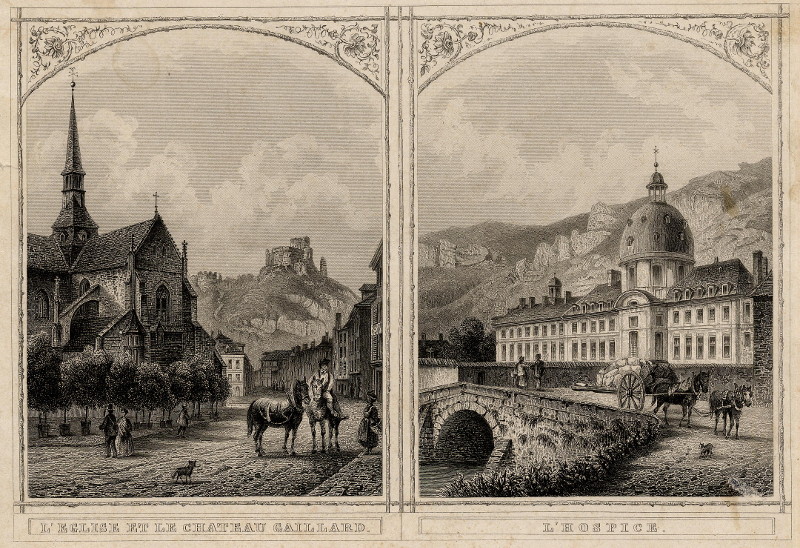 L´eglise et le chateau Gaillard, l´hospice by Chr. Steinieken, naar L. Robock