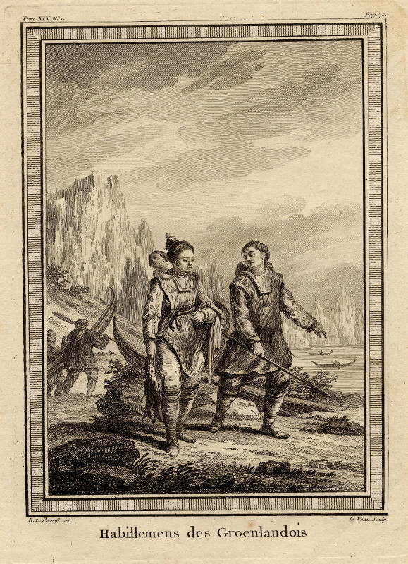 print Habillemens des Groenlandois by Le Veau, B.L. Prevost