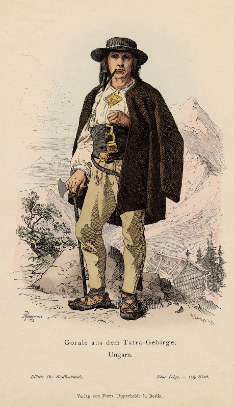 print Gorale aus dem Tatra-Gebirge, Ungarn by R. Henkel, naar P. Thumann