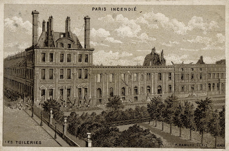 Paris Incendié, Les Tuileries by F. Ramard