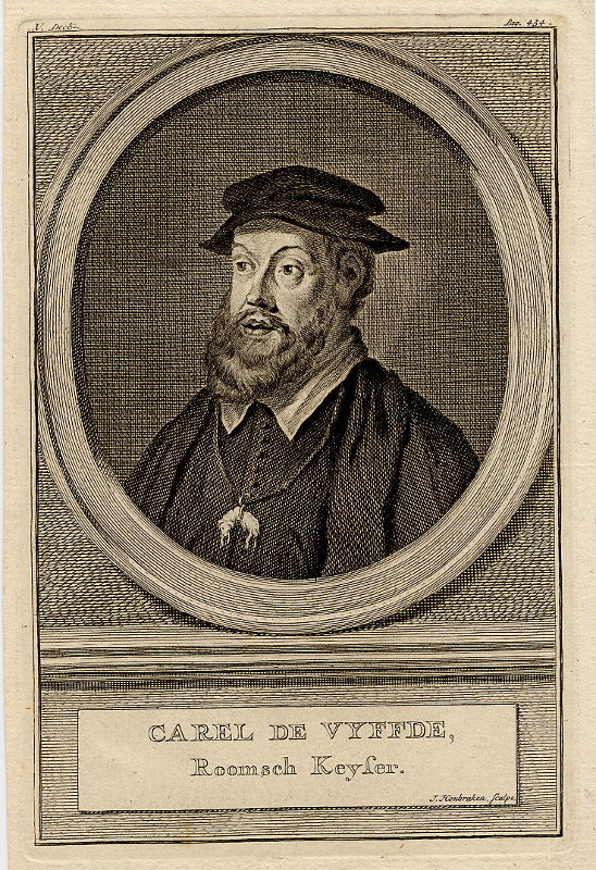 print Carel de Vyffde, Roomsch Keyser by J. Houbraken