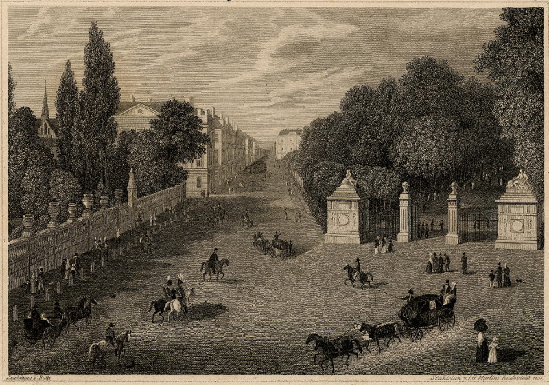 Rue Royale und Park in Brüssel by v. Batty