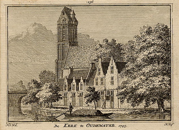 De kerk te Oudewater 1745 by H. Spilman naar H. de Wit