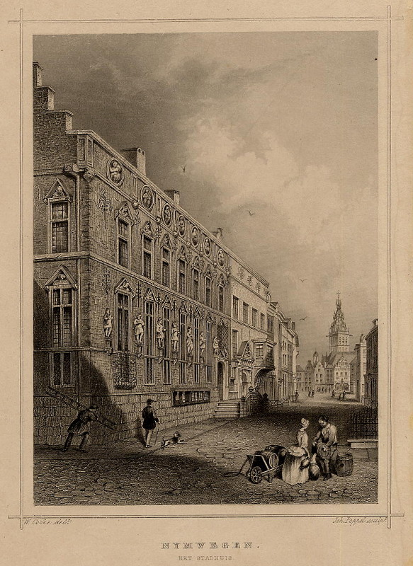 view Nimwegen, het stadhuis by Joh. Poppel, naar W.J. Cooke