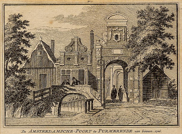 De Amsterdamsche-poort te Purmerende van binnen, 1726 by H. Spilman en C. Pronk