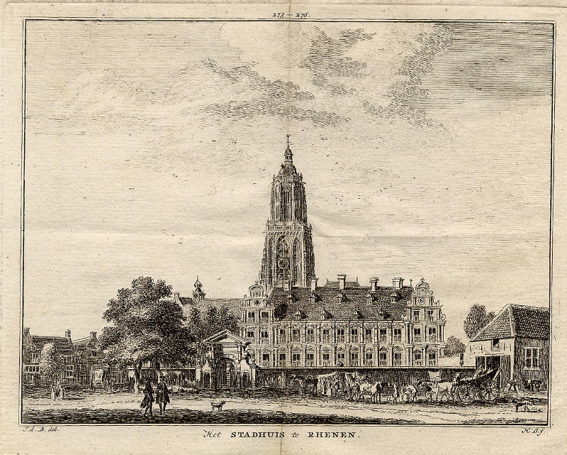 Het stadhuis te Rhenen by H. Spilman naar J. de Beyer