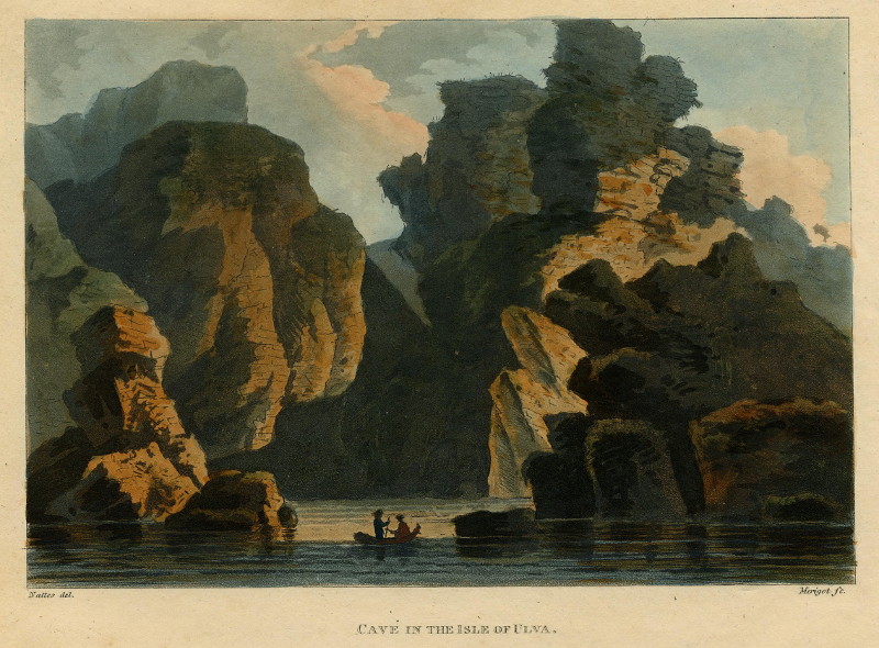Cave in the isle of Ulva by J. Merigot naar J.C. Nattes