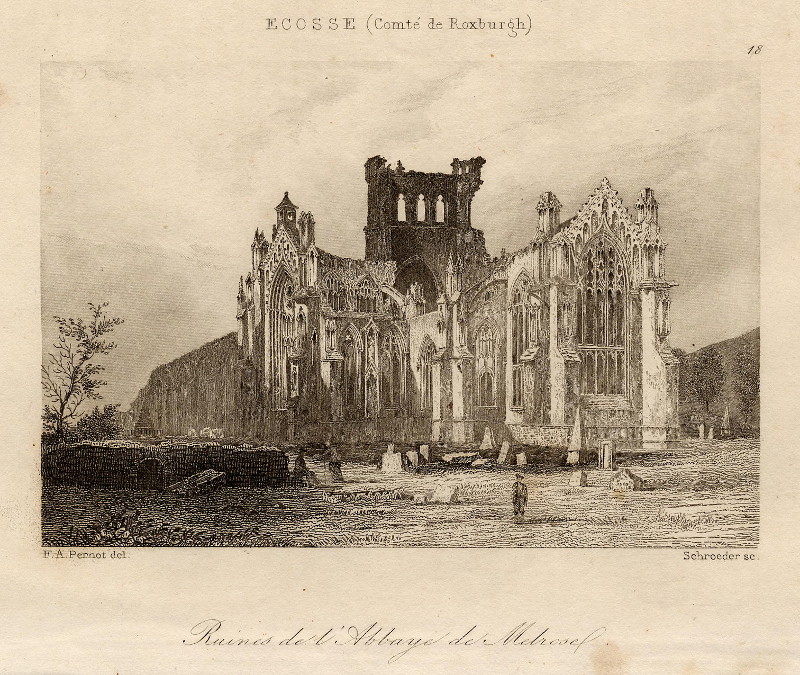 Ruines de l´Abbaye de Melrose by F.A. Pernot, Schroeder