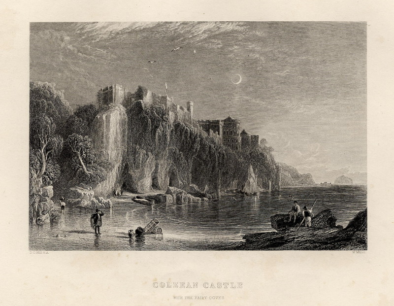Colzean castle with the fairy coves by W. Miller, D.O. Hill S.A.