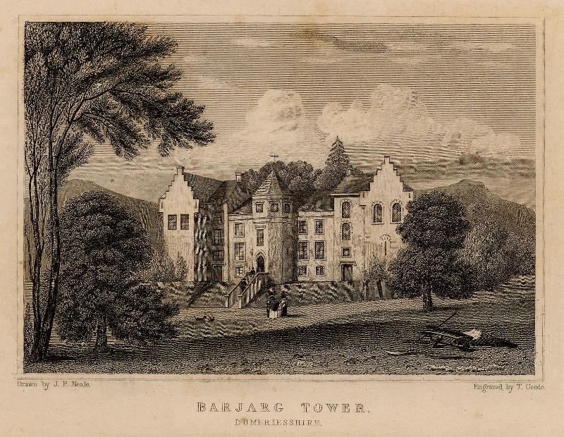 Barjarg Tower. Dumfriesshire by T. Goode naar J.P. Neale