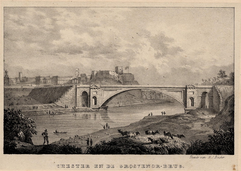 Chester en de Grosvenor-brug by H.J. Backer