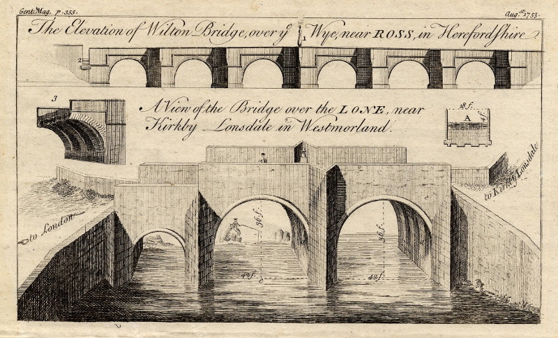 The Elevation of Wilton Bridge, over the Wye, near ROSS, in Herefordshire by nn